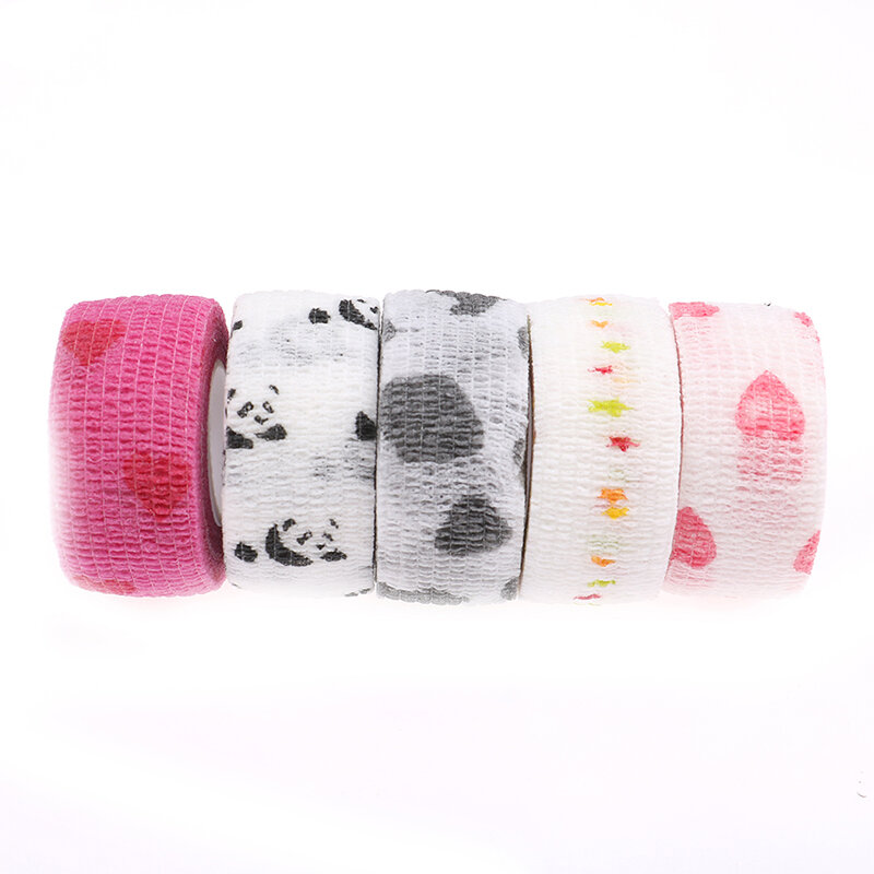 1PCS 4,5 m Self Adhesive Wrap Band Medizinische Therapie Elastische Bandage Knie Protector Sport Bunte Gedruckt Finger Gelenke Pet band
