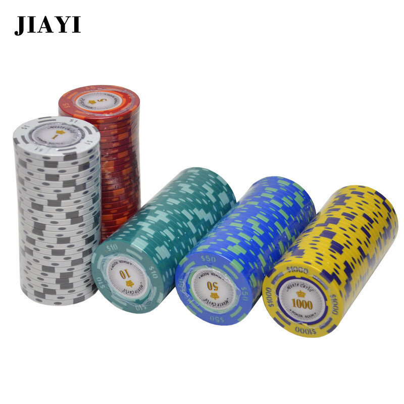 Clay Material Casino Texas Poker Chip Set Poker Metal Coins Dollar Monte Carlo Design Chips Poker Club Accessories Customizable