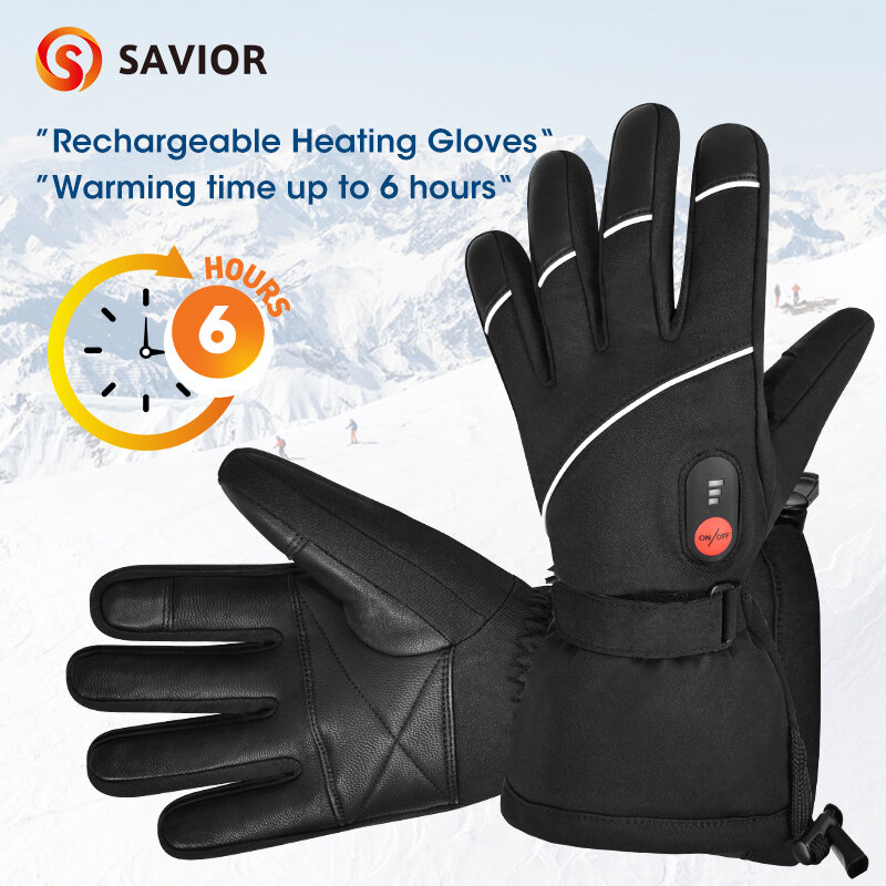Guanti riscaldati invernali Savior per donna guanti da Snowboard Thremal per uomo guanti riscaldati da moto guanti riscaldanti elettrici da sci