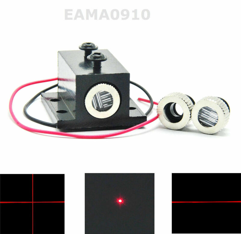 Módulo láser de diodo rojo, 50mW, 650nm, punto de línea, lente cruzada, 5V, disipador térmico