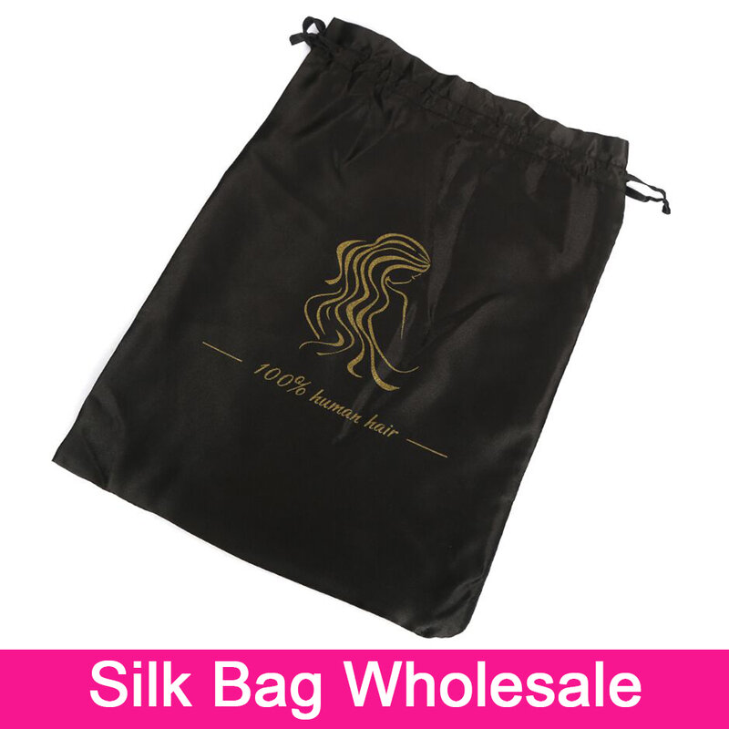 Atacado sacos de cordão de seda para o cabelo 5/10/15/20 pces pode ser escolher 35cm x 25cm sacos de seda