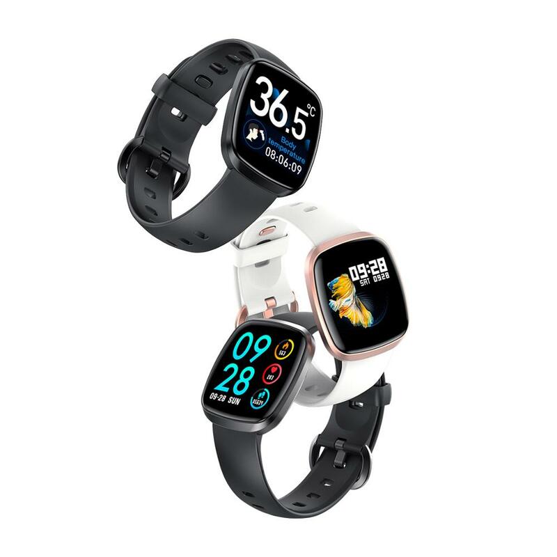 GT103/T8 Smart Uhr Herz Rate Fitness Tracker Wasserdichte Schlaf Monitor Musik Control Full Screen Touch Körper Temperatur Uhr