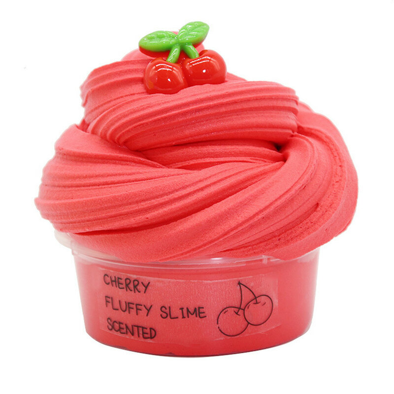 60ML New Fruit Fluffy Slime, lodo Supplies juguetes masilla suave arcilla luz plastilina Slime encantos goma de mascar arcilla polimérica antiestrés