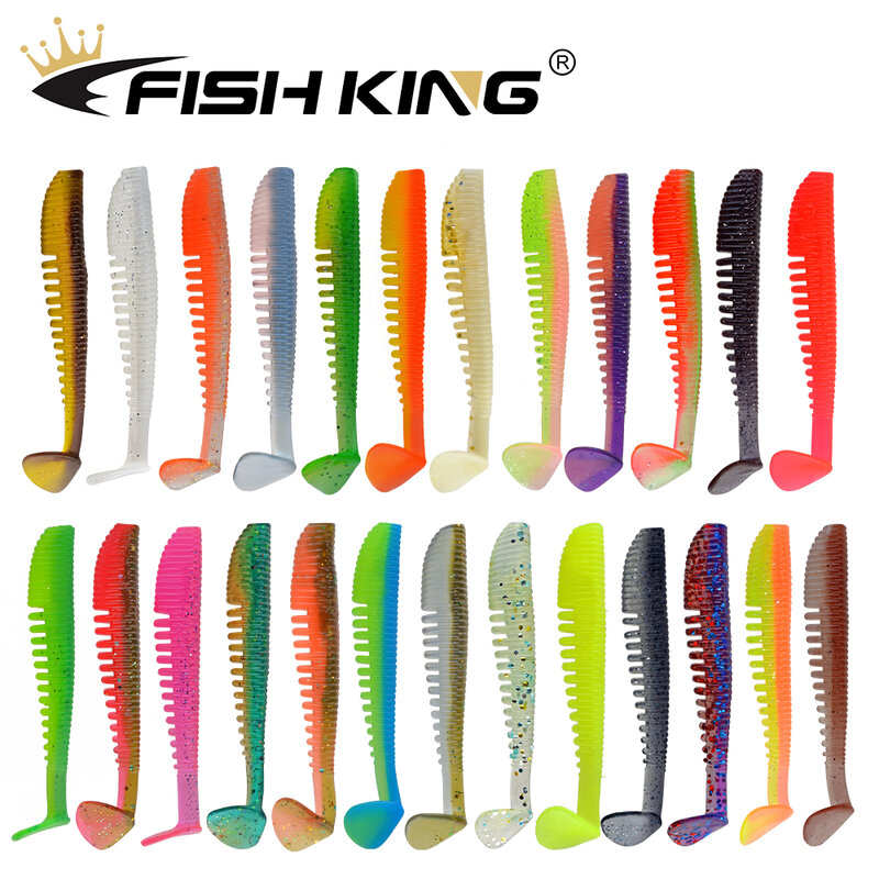 FISH KING Awaruna Fishing Lure 75mm 100mm 125mm Artificial Baits Wobblers Soft Lures Shad Carp Odor attractant Silicone Baits