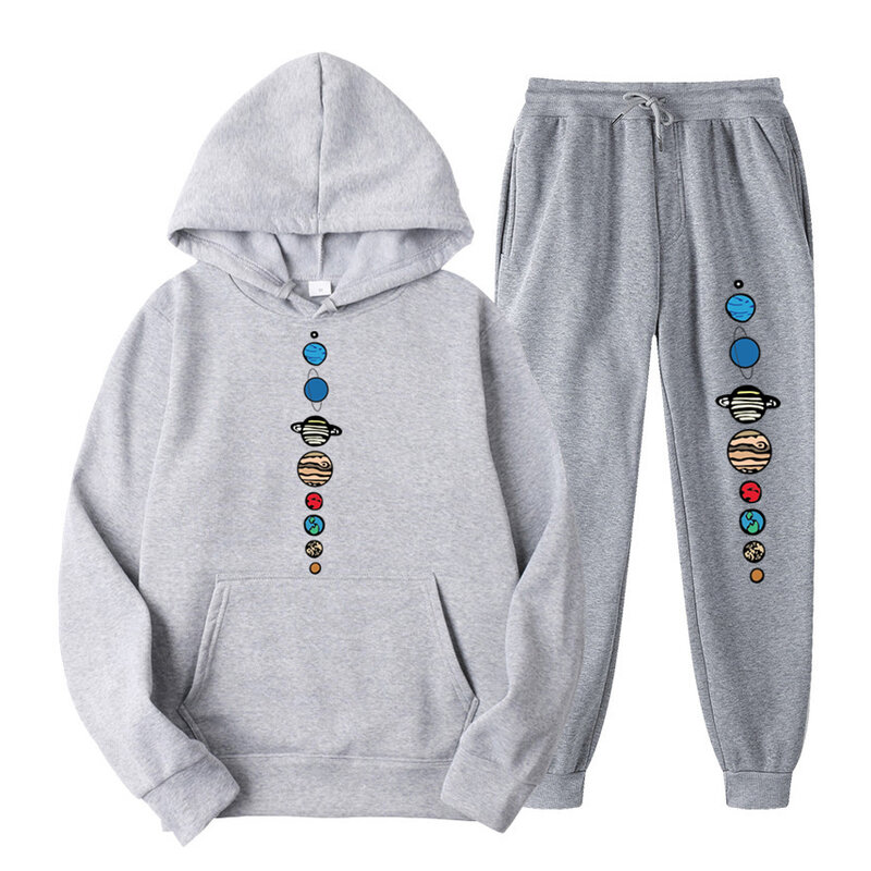 2021 Fashion Brand Men's Set Fleece Hoodie Pant Thick Warm Tracksuit Sportswear Hooded Track Suits Male Sweatsuit Tracksuit