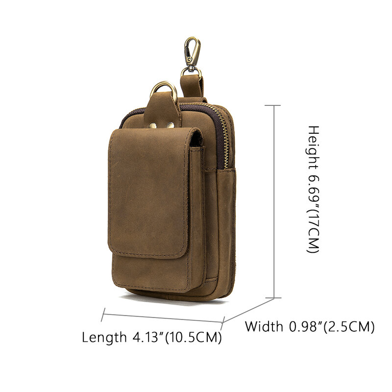 Men's Cellphone Waist Bag Genuine Leather Wallet Male Mobile Phone Pouch Pack Belt Purse Loop Holster Case New Arrival