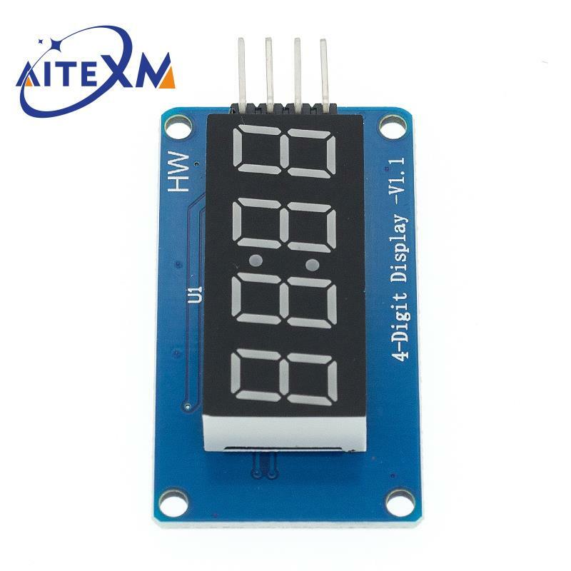 Módulo de pantalla LED Digital TM1637 de 4 Bits para arduino, 7 segmentos, reloj de 0,36 pulgadas, tubo de ánodo rojo, paquete de placa controladora de cuatro series, 1 piezas