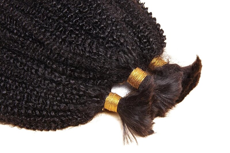 Монгольские афро кудрявые человеческие волосы оптом для плетения, без Уточки, кудрявые человеческие волосы, пучки для наращивания для черных женщин 100 г
