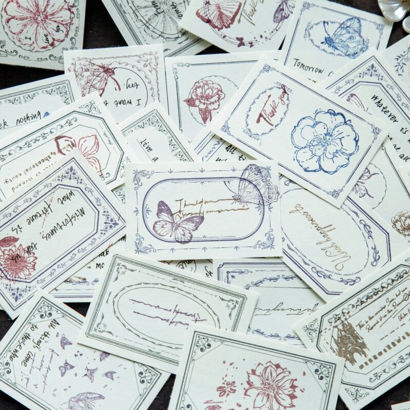 50 Vellen/Lot Memo Pads Sticky Notes Retro Bloem Van Byzantium Junk Journal Scrapbooking Stickers Kantoor School Briefpapier