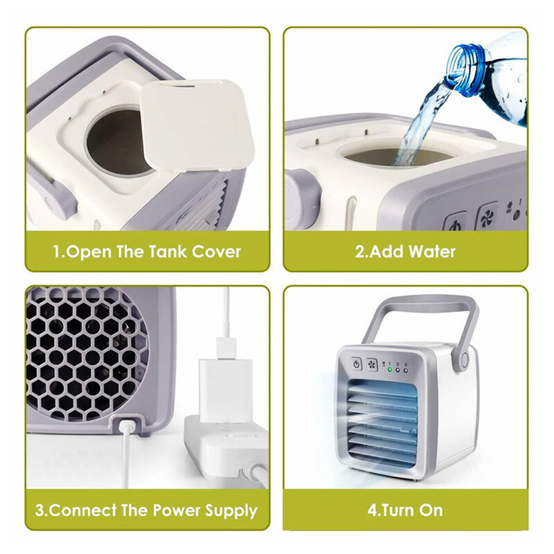 แบบพกพา Mini Air Conditioner พัดลมฤดูร้อน Quick Easy Cooling Air Conditioner Air Cooler พัดลม USB เครื่องปรับอากาศสำหรับห้อง