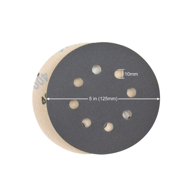 10 шт., водонепроницаемые шлифовальные диски с 8 отверстиями, 5 дюймов (125 мм)