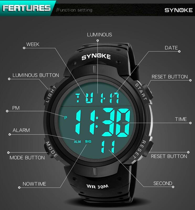 Panars Luxe Merk Mens Sport Horloges Dive Led Digitale Militaire Horloge Mannen Mode Toevallige Elektronica Horloges Mannelijke Klok
