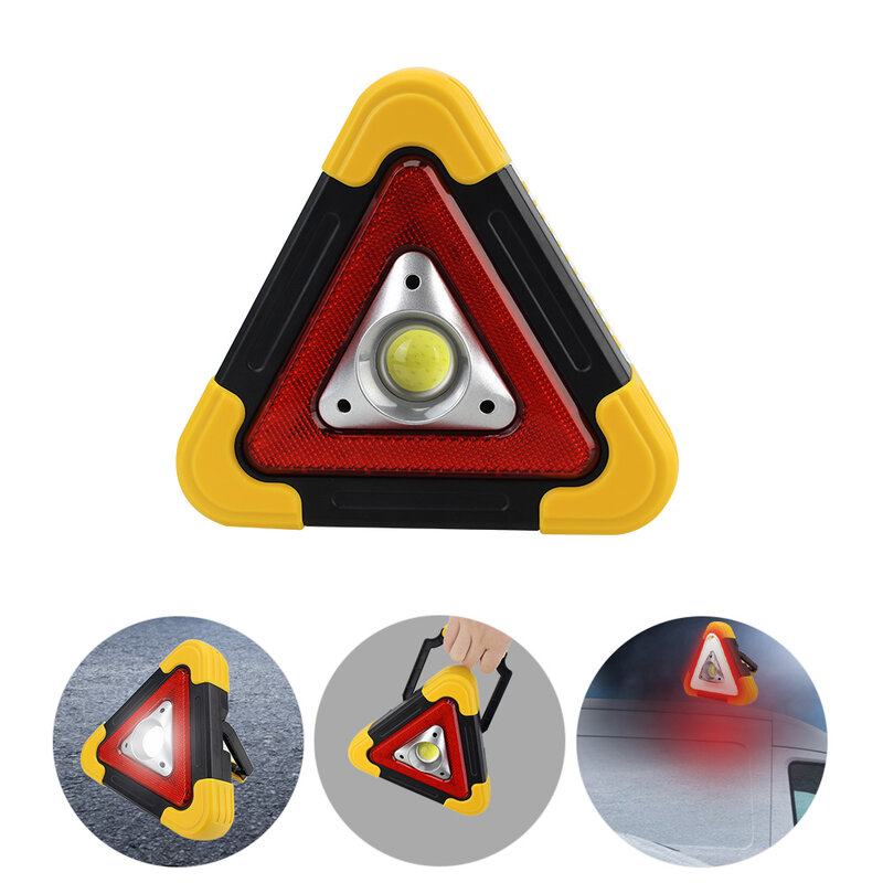 Motorcycle Safety Warning Lights Reflective Triangle LED Flashing Car Strobe Lamps Stop Beacons Indicator Dirt Bike Accessories