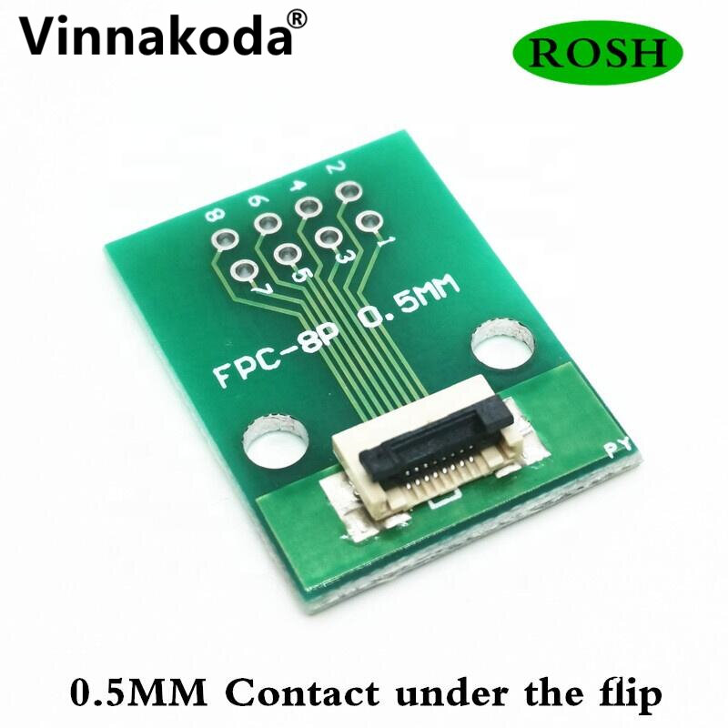 2PCS FFC/FPC adapter board 0,5 MM-8P zu 2,54 MM geschweißte 0,5 MM-8P flip-top stecker