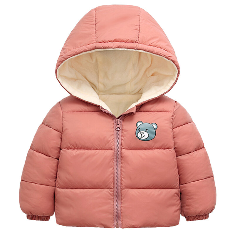 Children's hair collar jacket winter kids boy fashion jacket with ears winter hooded jacket for girls baby boys clothes