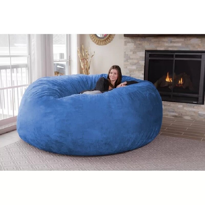Dropshipping Big Soft Microsuede Bean Bag sofa cover Chair jumbo living room  comfortable  beanbag coat for relax