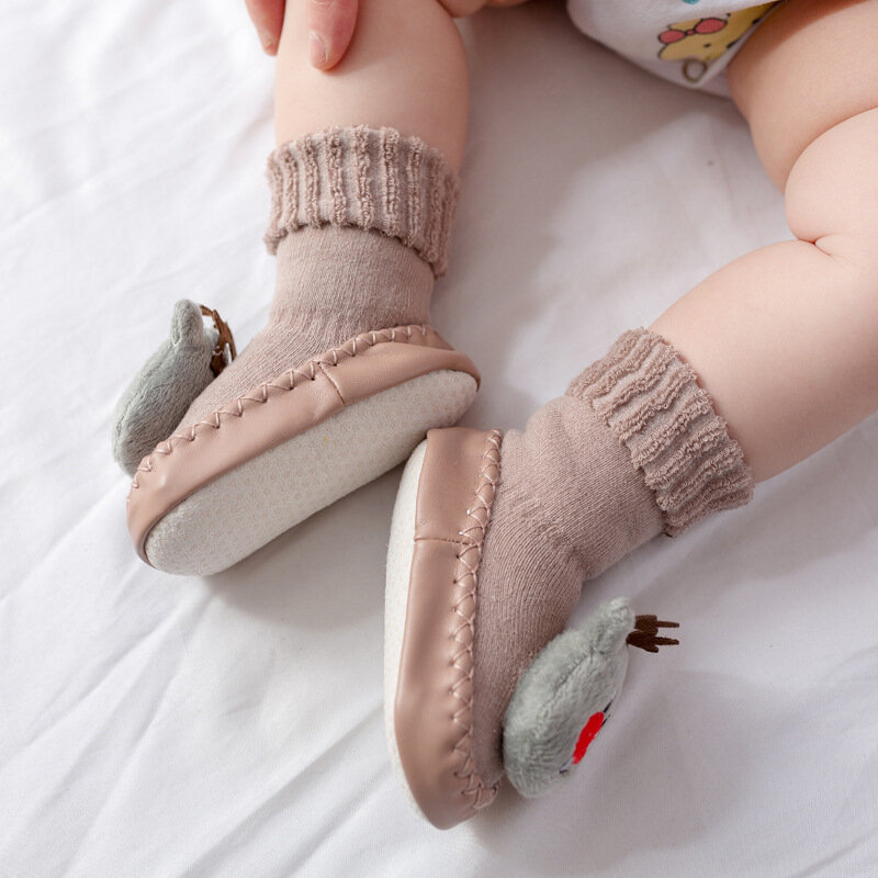 DOGEEK maluch kryty skarpety buty niemowlę dziecko skarpetki podłogowe buty skarpetki dla noworodków gruba bawełna dziewczynka skarpety z gumowe podeszwy