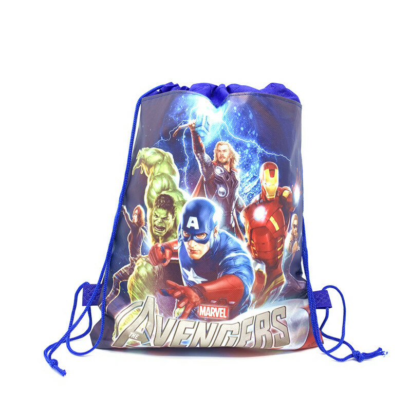 8/16/24/50PCS Cartoon superbohater Theme upominki na imprezę urodzinową włókniny torby ze sznurkiem Kids Boy Favor pływanie plecaki szkolne