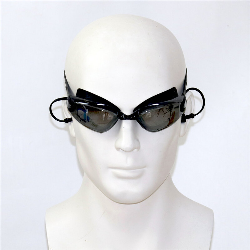 Banhado a preto óculos de natação com earplug adulto profissional crianças silicone natação boné piscina anti nevoeiro eyewear à prova dwaterproof água