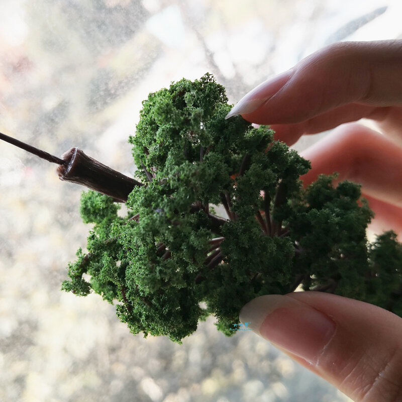 10 buah 1:87 skala simulasi Model pinus pohon Cedar miniatur kereta api tata letak pemandangan Dioramas Diy dekorasi campuran
