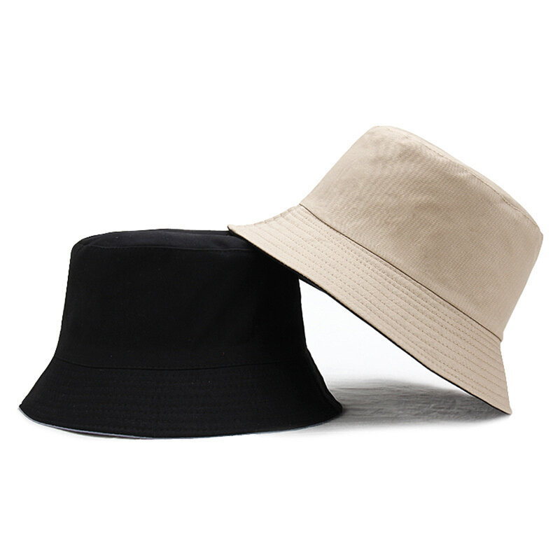 2023 baru Panama Pria Wanita penggunaan ganda topi Bucket uniseks warna murni topi matahari Fedoras luar ruangan Visor baskom topi nelayan
