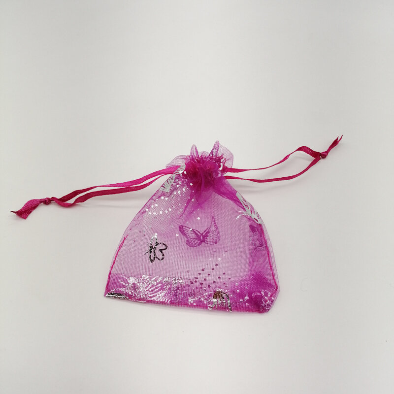 Bolsas de Organza de mariposa para embalaje de joyería, bolsa de regalo con cordón de exhibición de almacenamiento, 7x9, 9x12, 11x16, 13x18, 500 Uds.