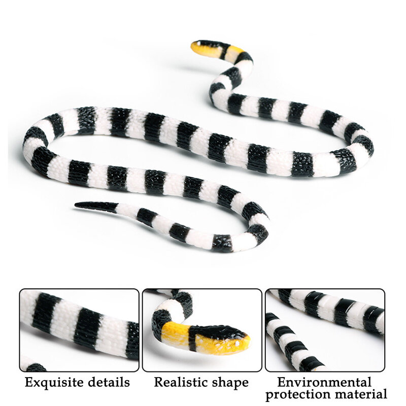 Serpiente de juguete de goma suave, accesorios de jardín de Safari, simulación de serpiente falsa, pequeña serpiente, broma, regalo, novedad, juguete aterrador para jugar, 1 unidad