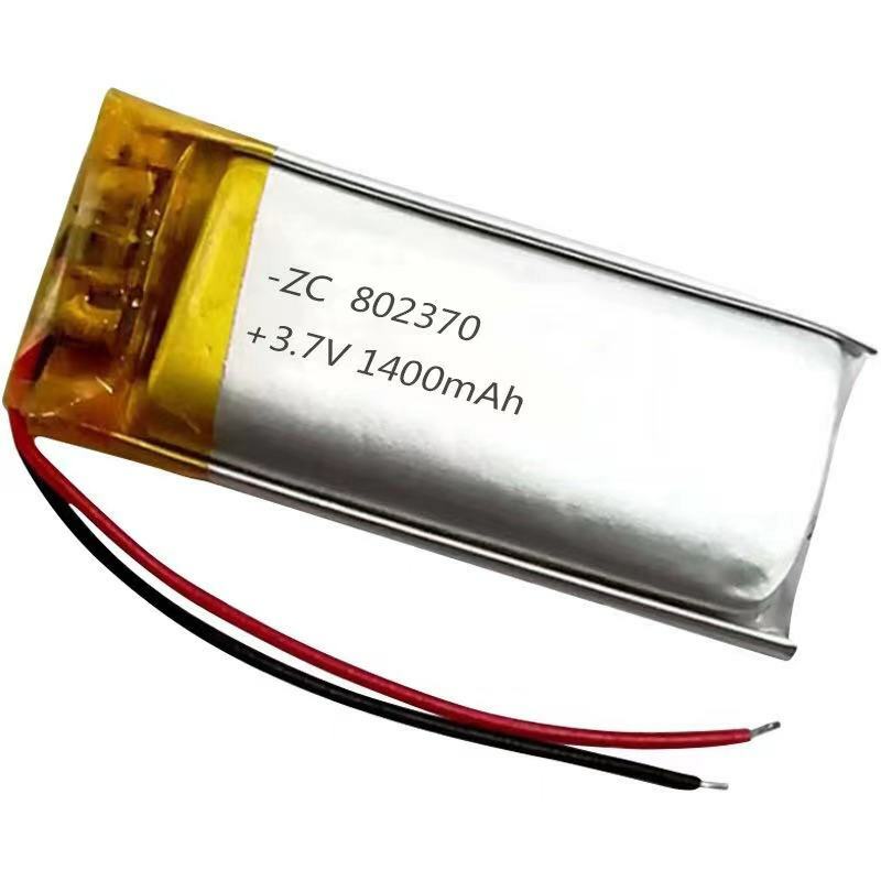 Volledige Capaciteit 3.7V Lithium Polymeer Batterij 802370 1400Mah MP3 Speaker Navigator Mobiele Voeding 3D Glazen Circuit Board plu