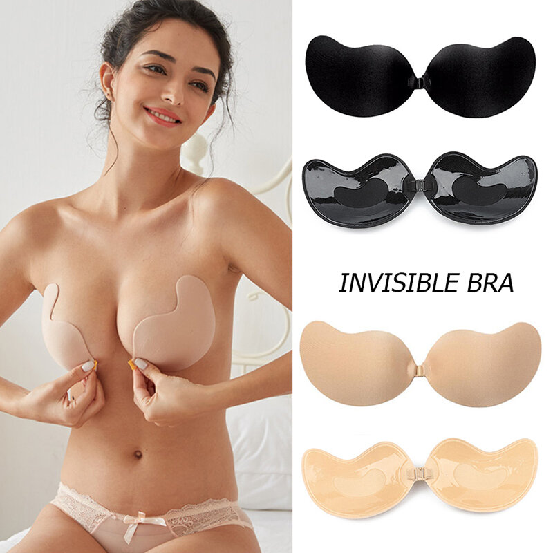 ซิลิโคนหน้าอก Nipple Cover Pasties สติกเกอร์ Women Breast Self Adhesive Invisible Bra Lift Tape Push Up Bra