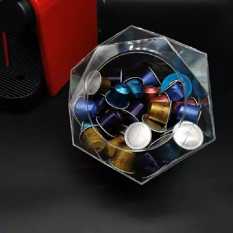 Transparent Coffee Pod Holder For Dolce Gusto Nespresso Acrylic Capsule Coffee Storage Box Household Capsule Accessories