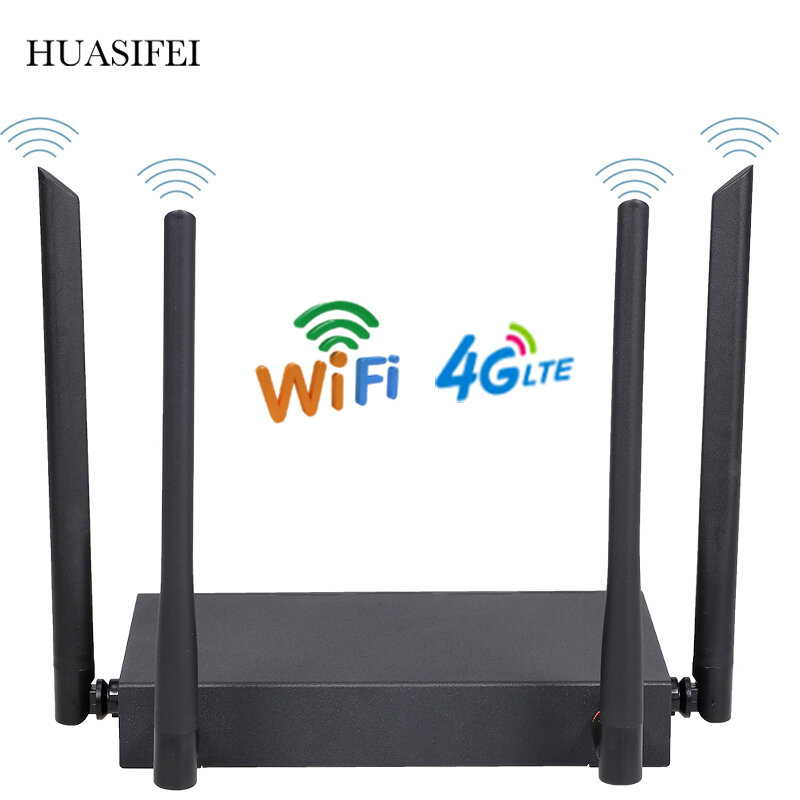 Huasifei-roteador wi-fi, 4g, cartão sim, antena externa, 4g, roteador modem vpn, entradas de rede/lan, com 4 antenas externas