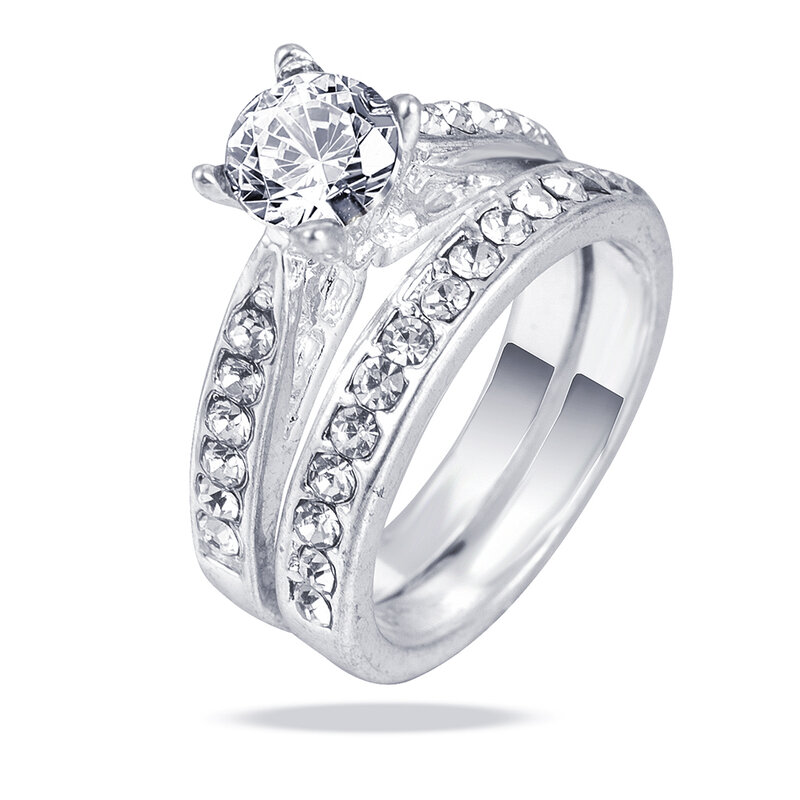 2020 nuovo Fascino di Modo Anelli Per Le Donne Bijoux di Cristallo di Fidanzamento Dei Monili di Cerimonia Nuziale anel masculino Paio di Anelli Per Gli Amanti