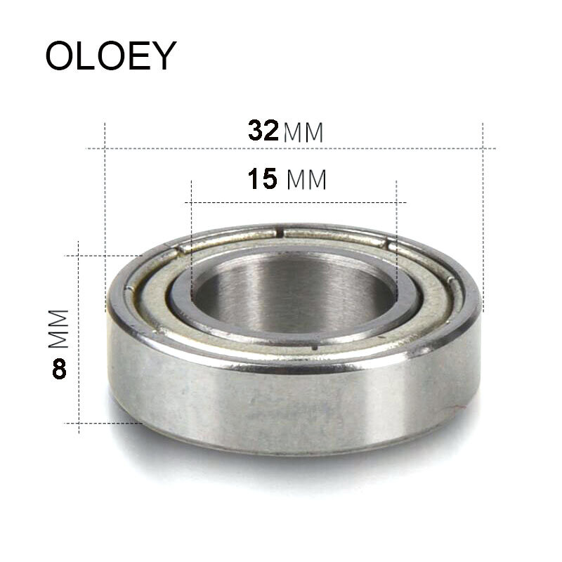 OLOEY – lot de 2 ou 4 roulements en caoutchouc ABEC-1, 15x32x8(mm), acier chromé, Type de scellage, rainure profonde, livraison gratuite, 16002ZZ -2RS
