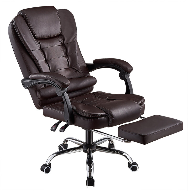 Luksusowe krzesło do pracy na komputerze biurowe obrotowe krzesło do gier skórzane biuro wykonawcze 140 ° rozkładane krzesło do spania