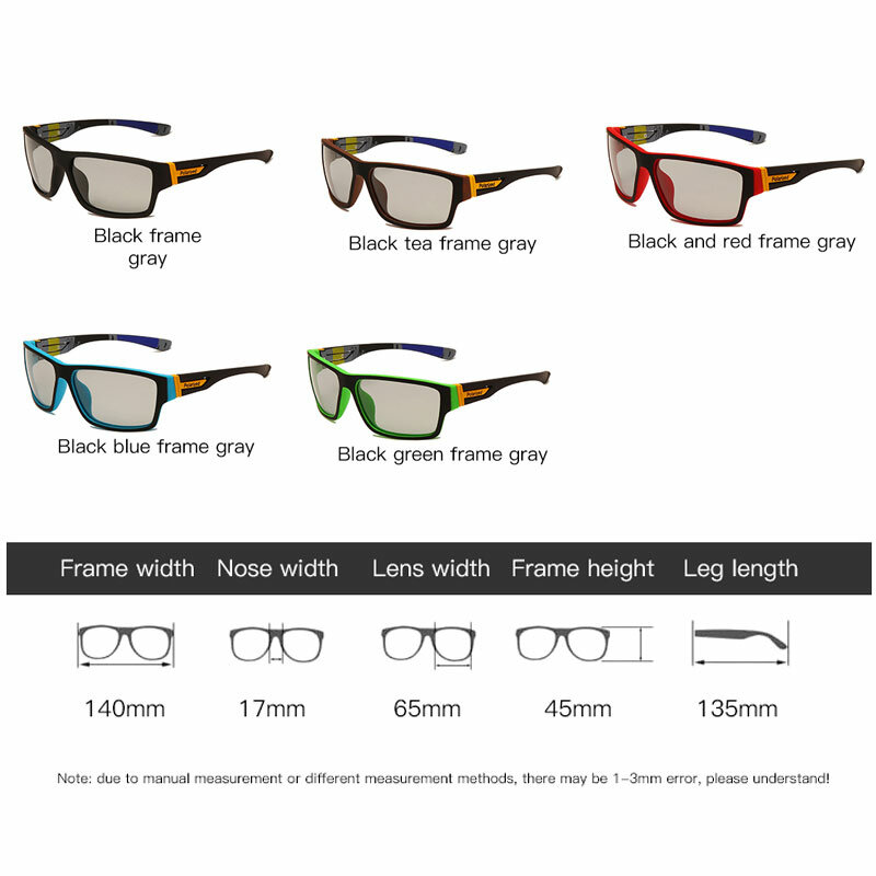 Photochromic แว่นตากันแดดผู้ชาย Polarized ขับรถ Chameleon แว่นตาชายเปลี่ยนสี Sun Glasses Day Night Vision ขับรถแว่นตา