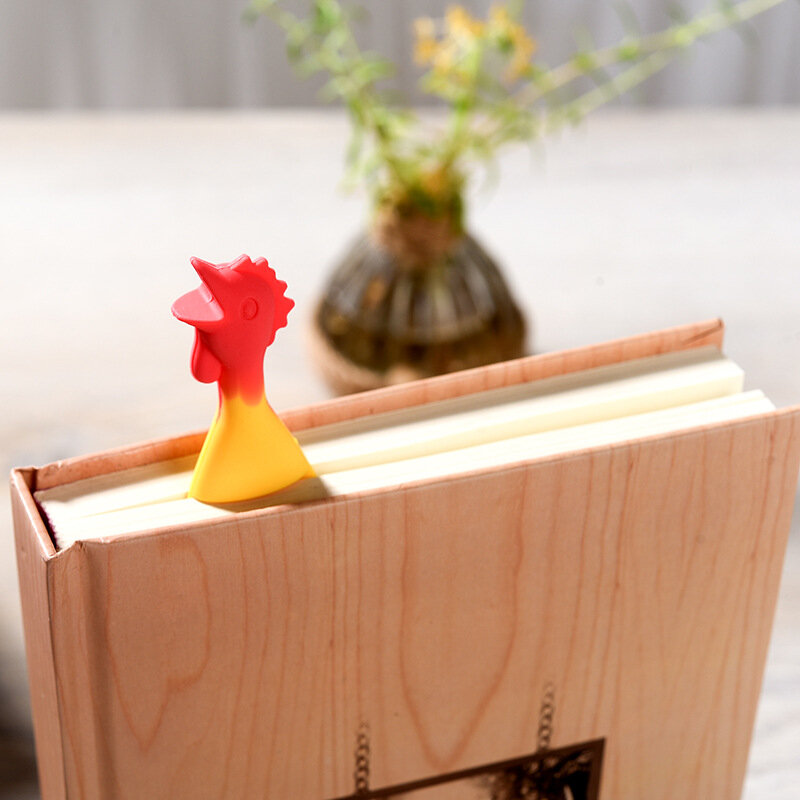 1pc segnalibro animale creativo divertente urlando libro di pollo segni pagina marcatore pagina divisori tag libro regali forniture per ufficio scolastico