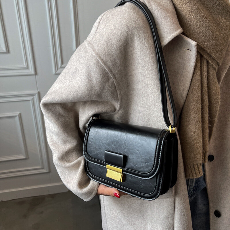 레트로 캐주얼 여성 Totes 어깨 가방 새로운 작은 스퀘어 가방 럭셔리 핸드백 지갑 패션 단색 Crossbody 가방