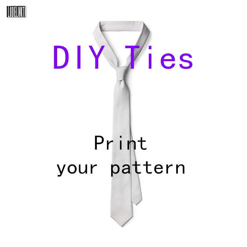 3D Printing Custom Tie Fashion Personality Logo Character Custom Neckties For Men Women 8cm Wide Polyester Shirt Accessories