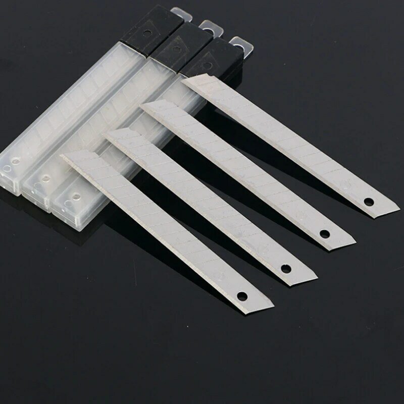10Pcs/set Stainless Steel Replace Utility Knife Blades Snap Off Letter Cutter Opener Plastic