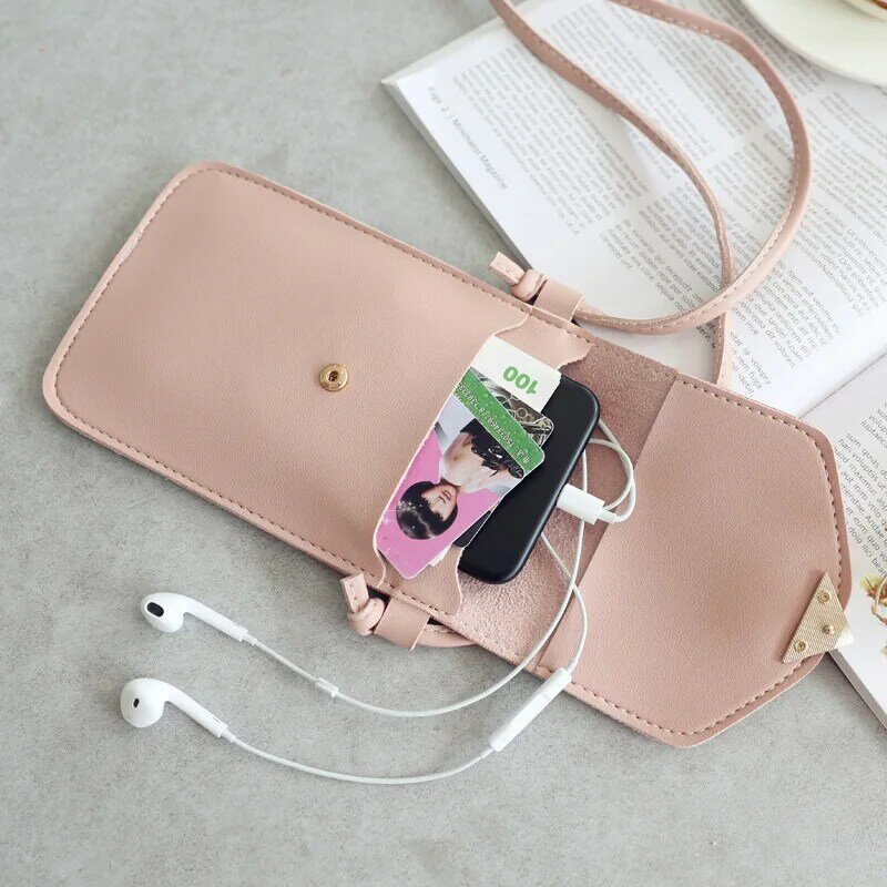 2020 Women Bag Touch Screen Cell Phone Purse Smartphone Wallet Leather Shoulder Strap Handbag Samsung S10 Huawei P20