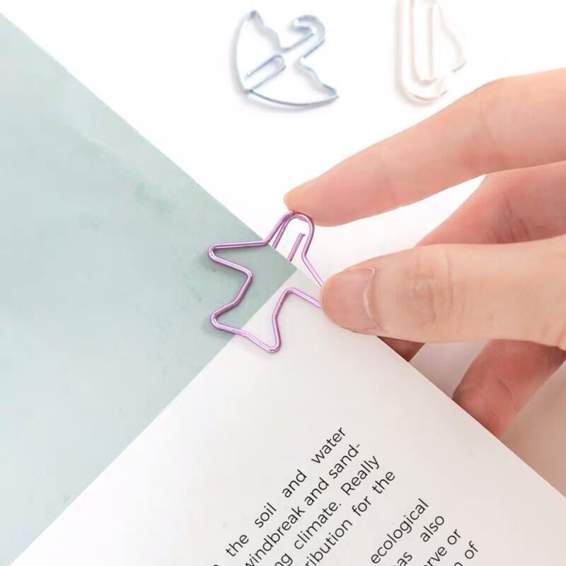 Sharkbang 84pcs/box Cat Heart Metal Paper Clip Candy Color Binder Clips For Book Decorative Kawaii Clip Set School Stationery