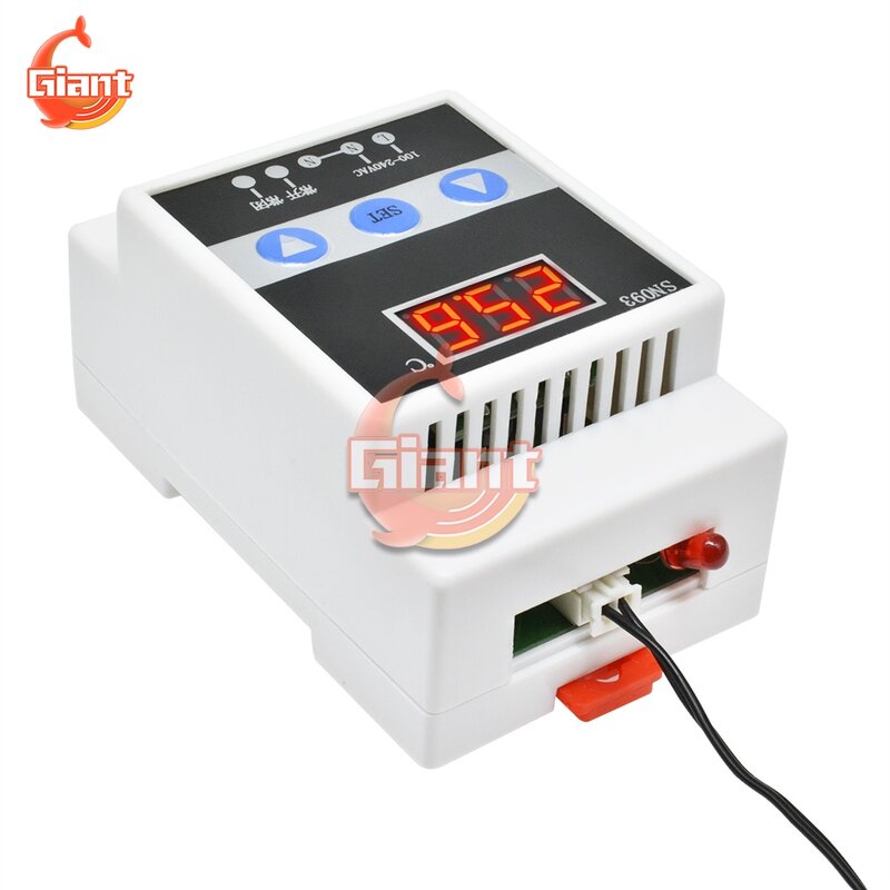 Guia de temperatura digital com mostrador led, termostato, controle térmico e de calor, 110v a 250v ac 110v