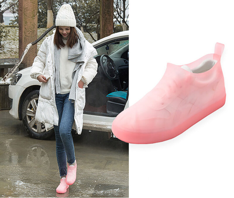 Capa de sapato feminino macio confortável e resistente ao desgaste-tubo baixo à prova de chuva