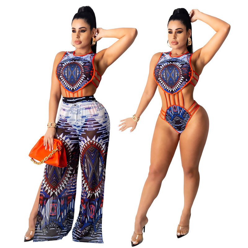 Conjunto de dos piezas para mujeres, ropa Africana Dashiki, traje a rayas a la moda, Top y pantalones superelásticos para fiesta