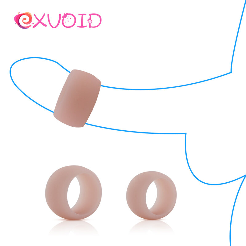 EXVOID-Anillo de silicona para pene para hombres, juguetes sexuales para la erección del pene, retardante de eyaculación, anillo elástico de manga para pene, tienda sexual, 2 uds.