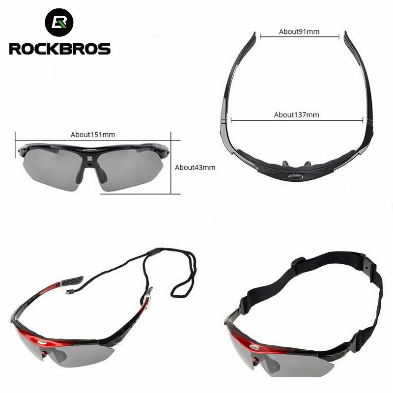 ROCKBROS 포토크로믹 야외 스포츠 선글라스, 사이클링 편광 안경, 자전거 액세서리, MTB PC 고글, 5/3 렌즈
