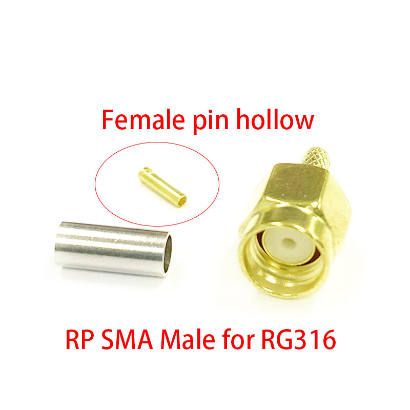 1Pc ใหม่ยี่ห้อ SMA ชายหญิง/RP ปลั๊กแจ็ค RF Coax Connector Crimp สำหรับ RG316 RG174สาย terminal อะแดปเตอร์เสาอากาศ