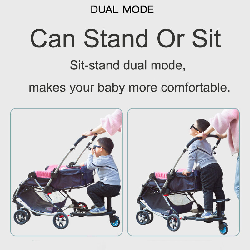 Pédale de poussette pour bébé avec siège, poussette auxiliaire