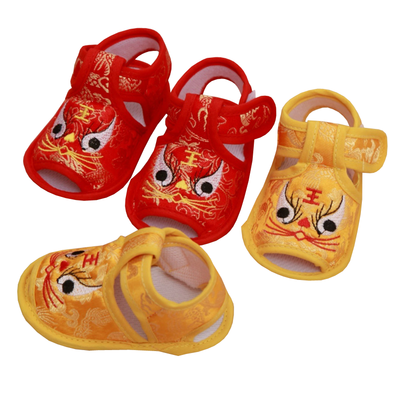 귀여운 중국 스타일 아기 신발 0-12 개월, 아기 유아 신발
