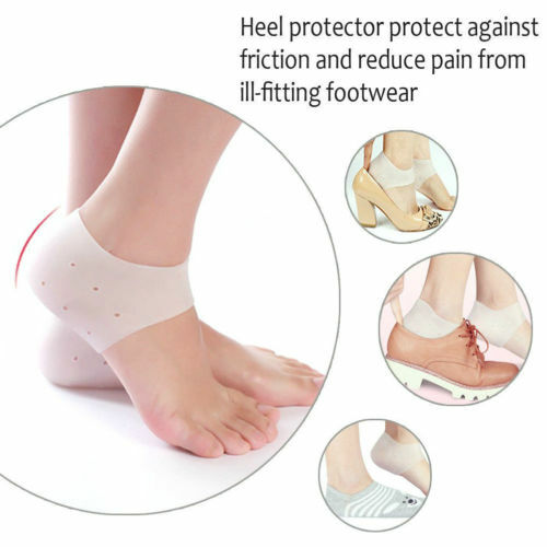 2PCS ซิลิโคนป้องกัน PLANTAR FASCIITIS Heel Spur ข้อเท้าเจล Support Pain Relief Moisturizing Gel Heel Inserts